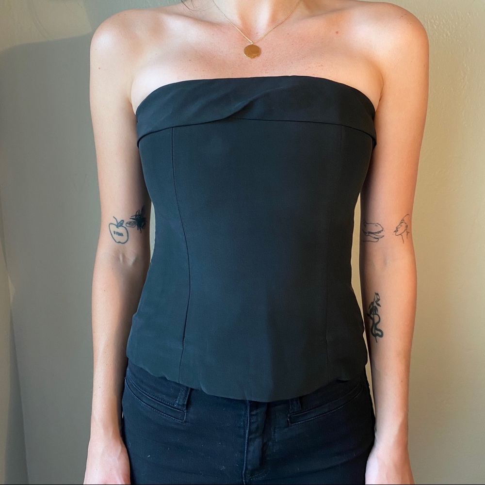 Vintage Karl Lagerfeld Black Strapless Bustier